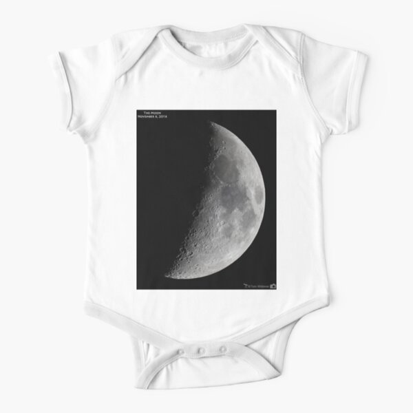 Quarter moon or half moon?  People sometimes look up and say: "Is that a half moon in the sky?"  Short Sleeve Baby One-Piece