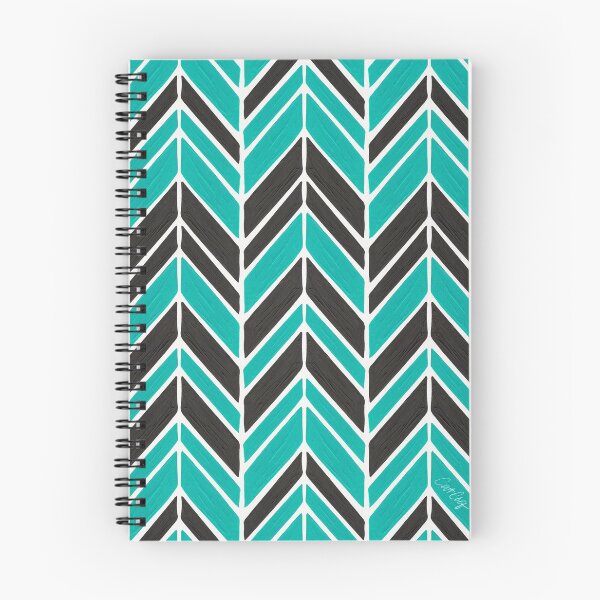 Item preview, Intermittent Herringbone – Turquoise & Grey designed and sold by Cat Coquillette.