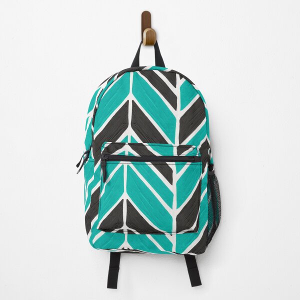 Item preview, Intermittent Herringbone – Turquoise & Grey designed and sold by Cat Coquillette.