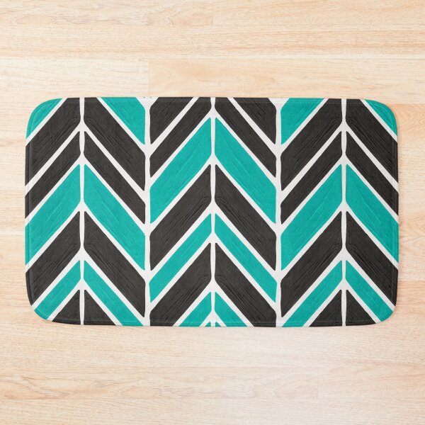 Item preview, Intermittent Herringbone – Turquoise & Grey designed and sold by Cat Coquillette.