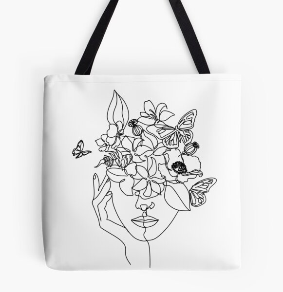 Minimal Art Tote Bag, One Line Drawing, Abstract Flowers Design, Gift For  Her, Shopping Cotton Friendly Bag - Yahoo Shopping