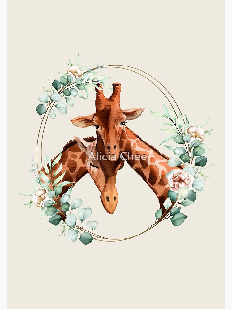 Giraffe Tallest Animal Golden Monogram