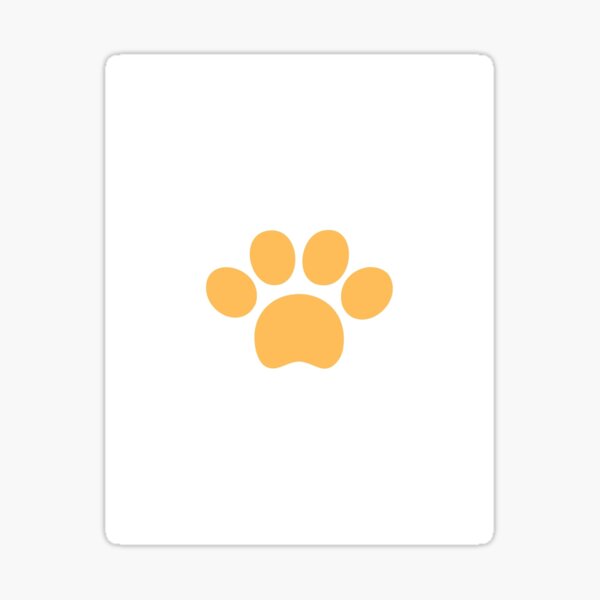 orange paw print  Sticker