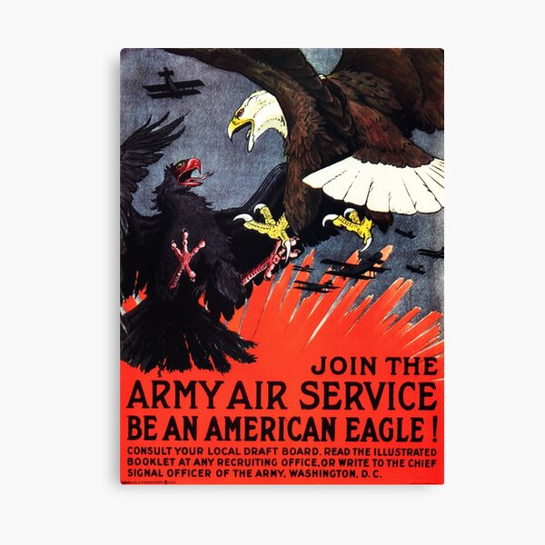 Join The Army Air Service! Be An American Eagle! US Recruitment Drive Propaganda Canvas Print