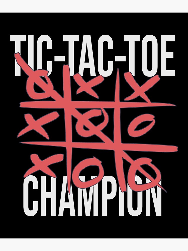 "Tic Tac Toe Text Champion Graphic Board Game" Framed Art Print for