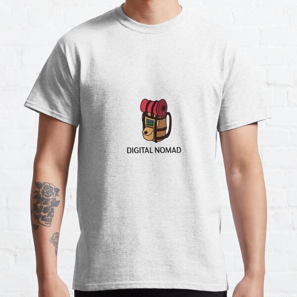 Nómada digital: diseño de mochila Camiseta clásica