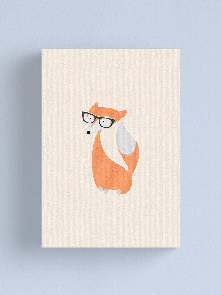 Thumbnail 1 of 3, Canvas Print, Hipster Fox Phone Case designed and sold by markfullick.