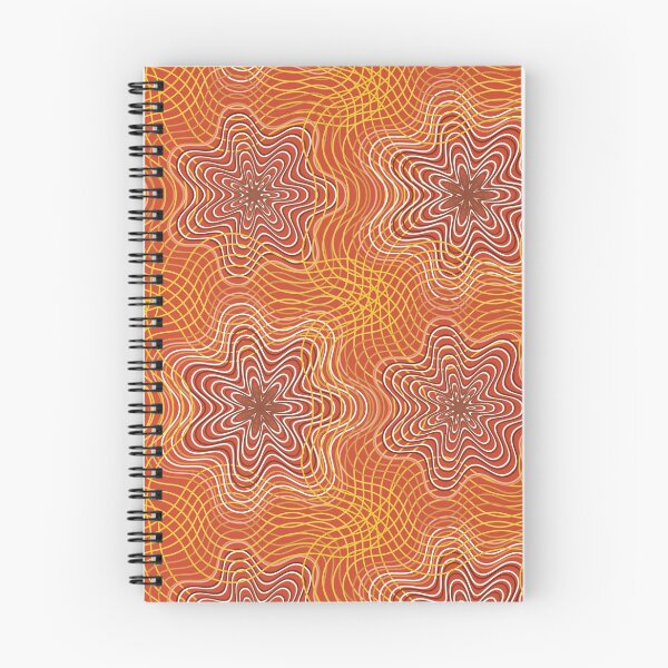Item preview, orange floral pattern with guilloche effect designed and sold by rysunki-malunki.