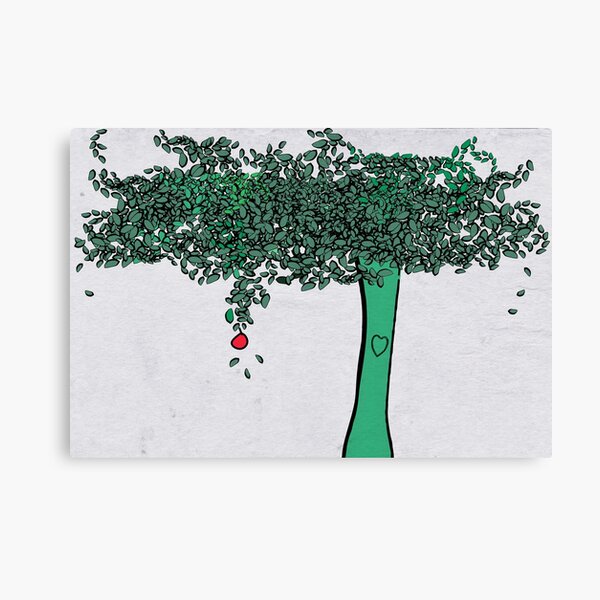 Giving tree grey background  Canvas Print