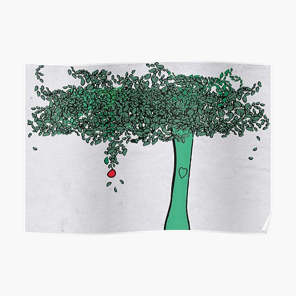 Giving tree grey background Poster