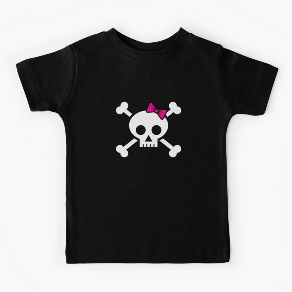 Girl pirate skull and bones with pink ribbon hair bow Poster for Sale by  Duukster