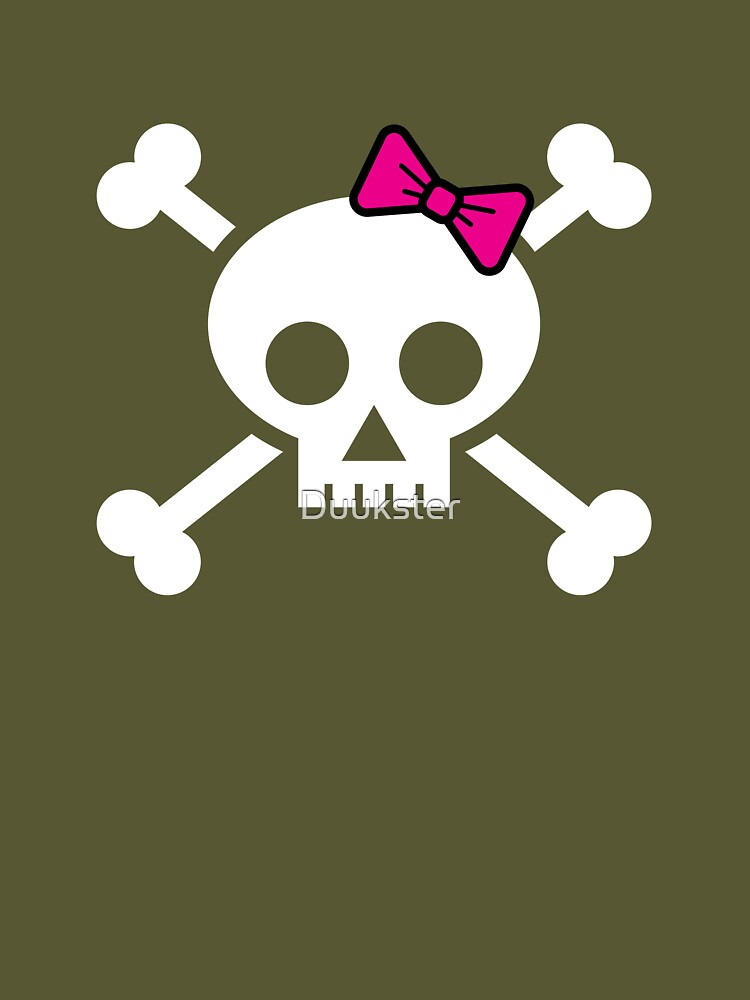 Girl pirate skull and bones with pink ribbon hair bow Poster for Sale by  Duukster