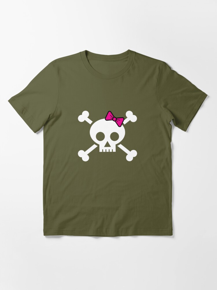 Girl pirate skull and bones with pink ribbon hair bow Poster for Sale by  Duukster