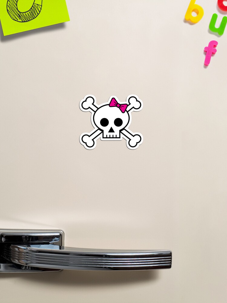 Skull With Pink Bow Stickers for Sale