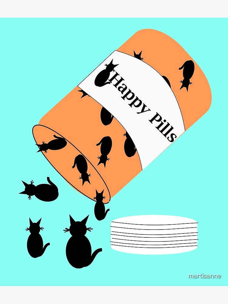 Cat Happy Pills by martisanne