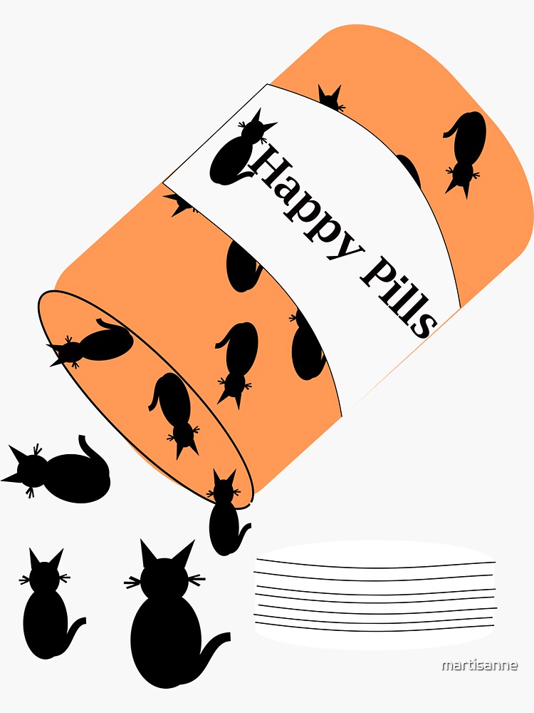 Cat Happy Pills by martisanne