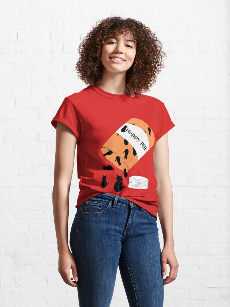 Alternate view of Cat Happy Pills Classic T-Shirt