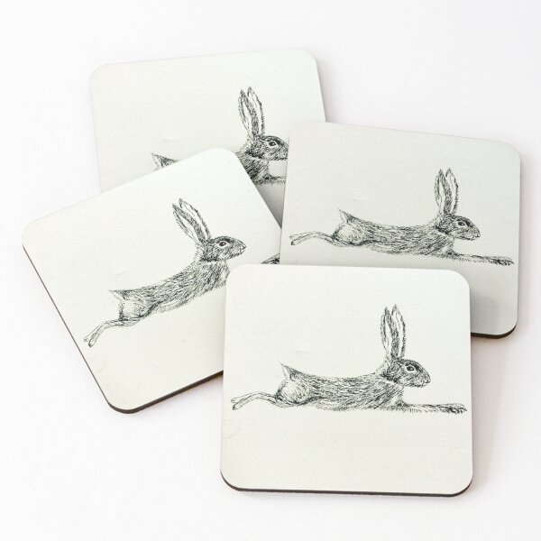 Running Hare Coasters (Set of 4)
