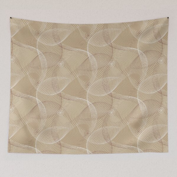 Item preview, beige abstract pattern with guilloche effect designed and sold by rysunki-malunki.