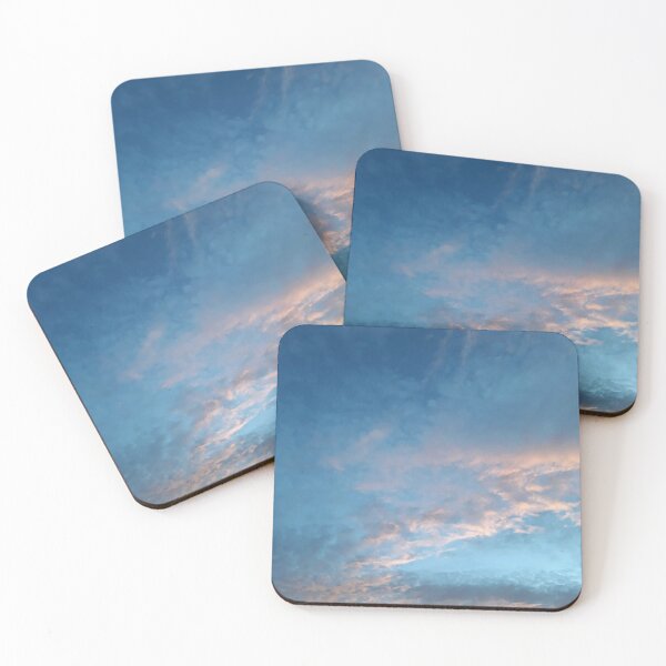 Item preview, Early Morning Blue Sky with White and Orange Fluffy Clouds. designed and sold by omg-designs.