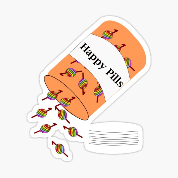 Crochet Happy Pills Sticker