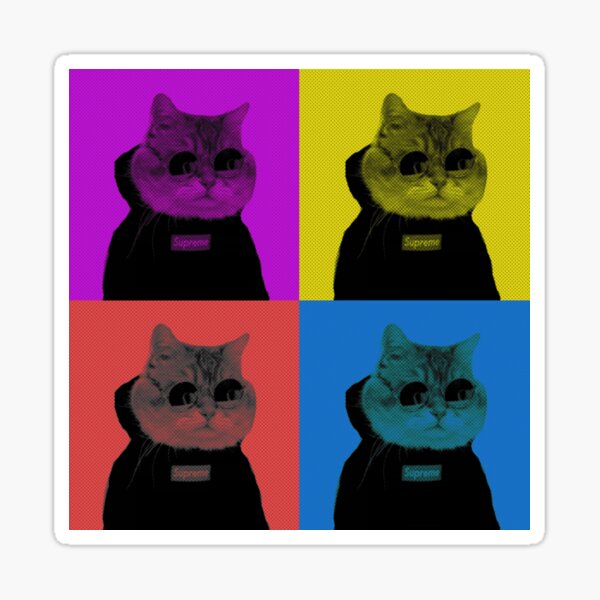 Supreme black hot sale cat sticker