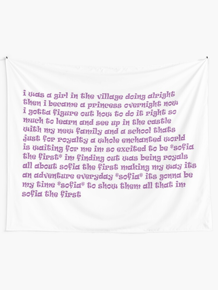 Sofia The First Theme Song Lyrics Tapestry For Sale By Melkin05 Redbubble