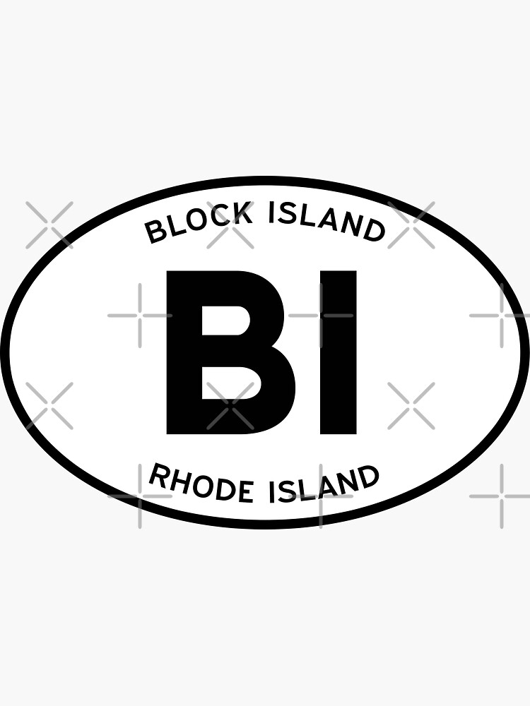 BI, Block Island, Rhode Island (RI) — Oval Decal by ovalbeach