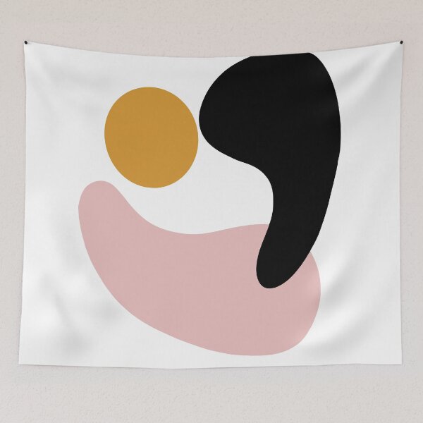 Item preview, Abstract Art - Drops - Black Pink Yellow designed and sold by Geometricshow.