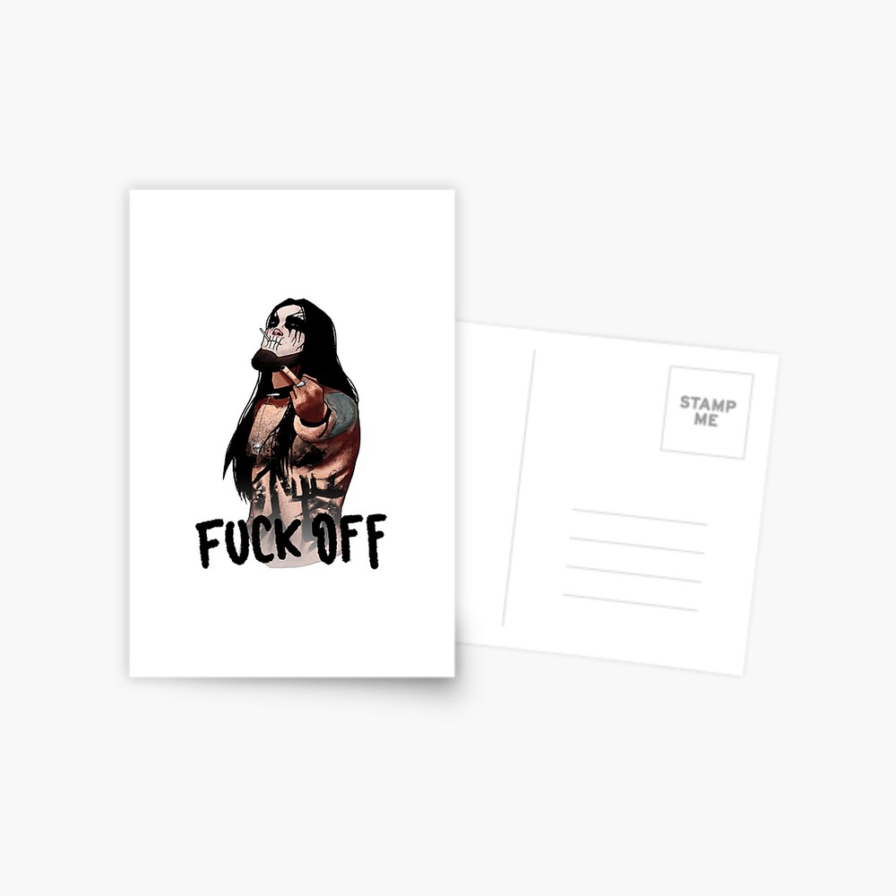 Shagrath Dimmu Borgir - Fuck Off Postcard for Sale by Rachel Mifsud