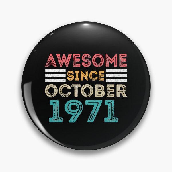 Item preview, Retro Vintage 49th Birthday - Awesome Since October 1971 designed and sold by meedTee.