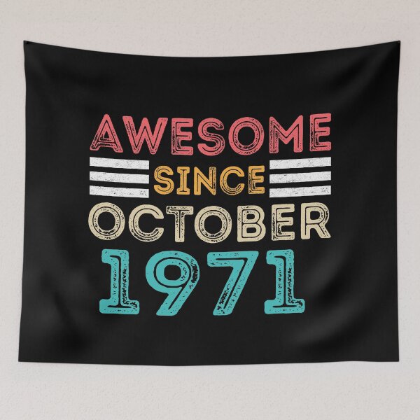 Item preview, Retro Vintage 49th Birthday - Awesome Since October 1971 designed and sold by meedTee.