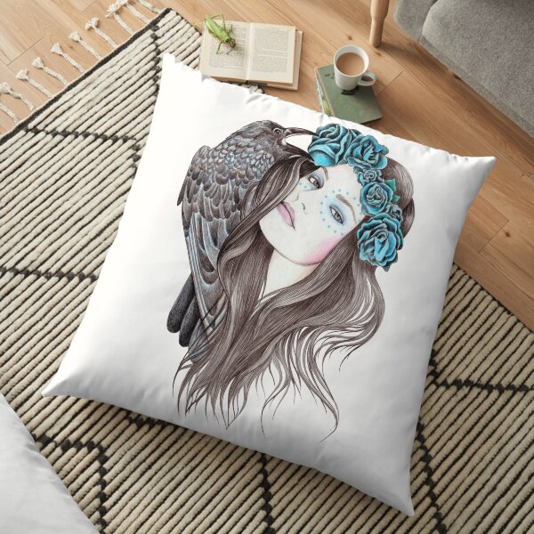 Raven Moon Floor Pillow