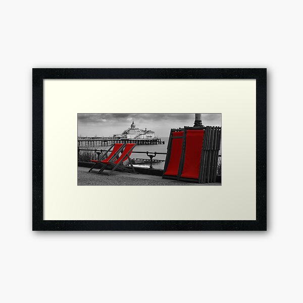 Deckchairs by the Sea Framed Art Print