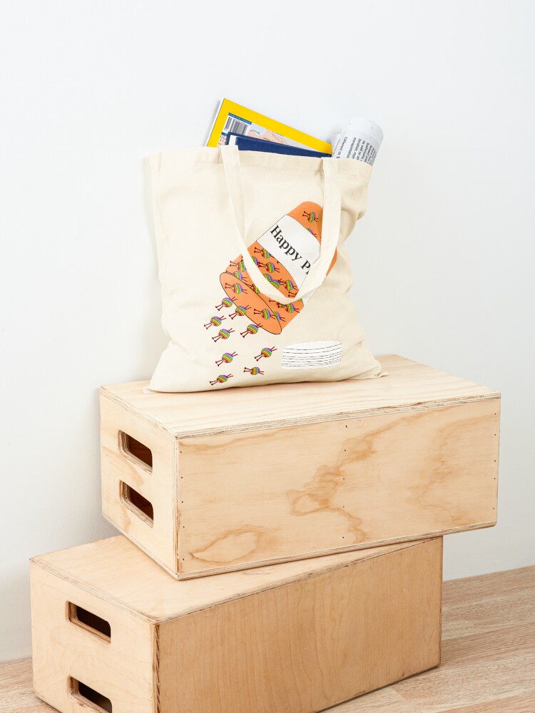 Alternate view of Knitting Happy Pills Tote Bag