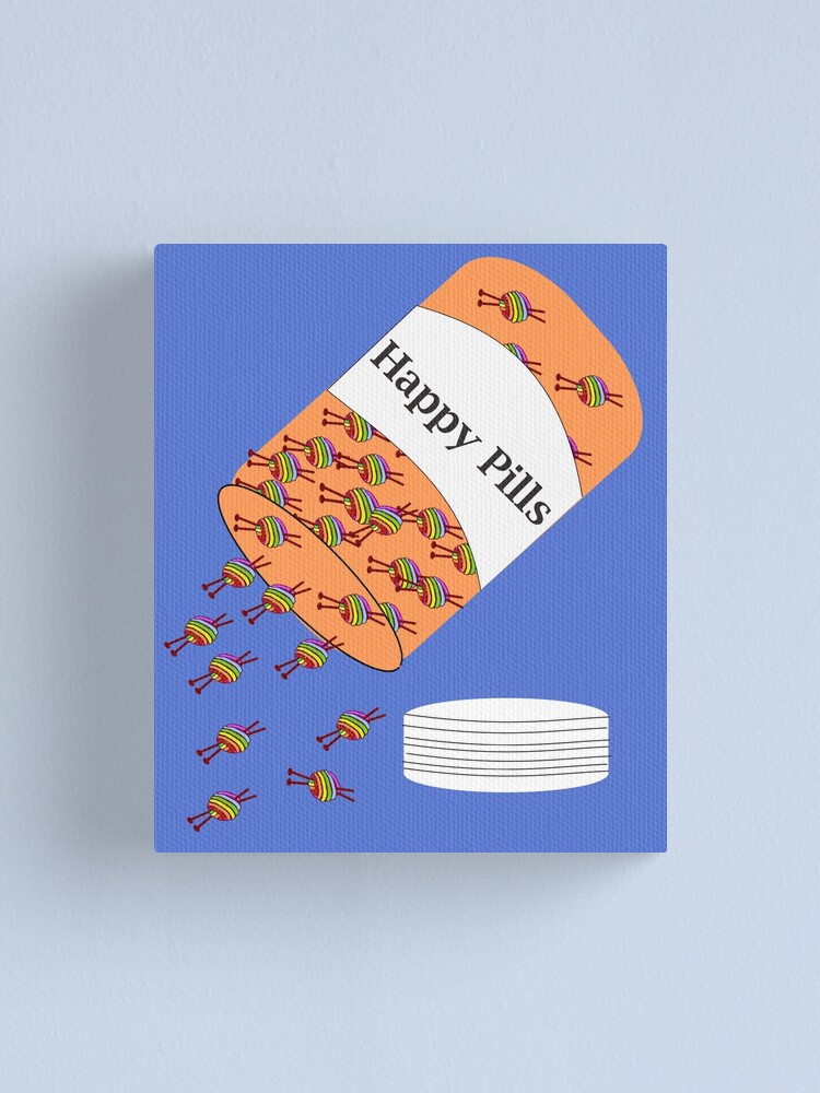 Alternate view of Knitting Happy Pills Canvas Print