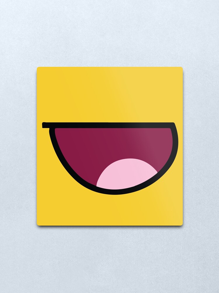 Roblox Epic Face Mask Noob Yellow Metal Print By Yawnni Redbubble - epic face with shades new roblox
