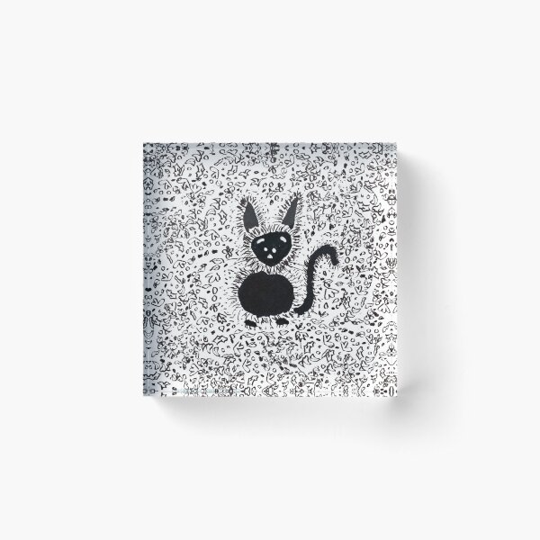 Black Cat Festive Autumn Pal Acrylic Block