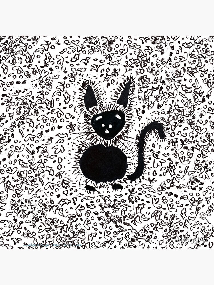 Black Cat Festive Autumn Pal by HappigalArt