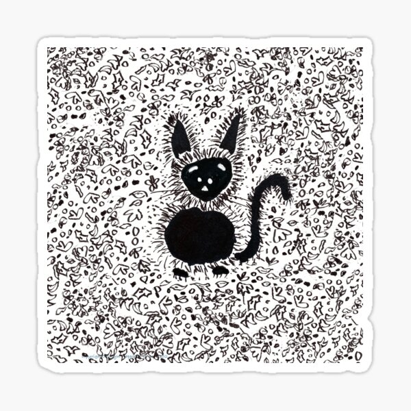 Black Cat Festive Autumn Pal Sticker