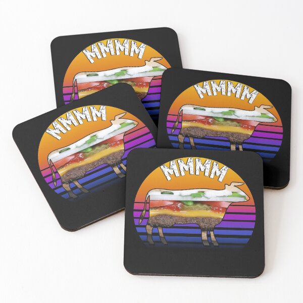 Item preview, Retro sunset Meat Eater Cow Cheeseburger MMMM designed and sold by AllLeftSides42.