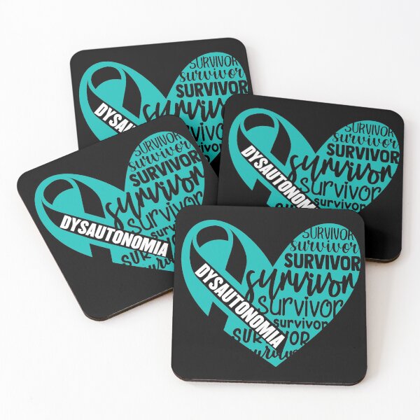 Item preview, Dysautonomia Survivor Heart - Turquoise Awareness Ribbon in October designed and sold by NotEnoughSpoons.
