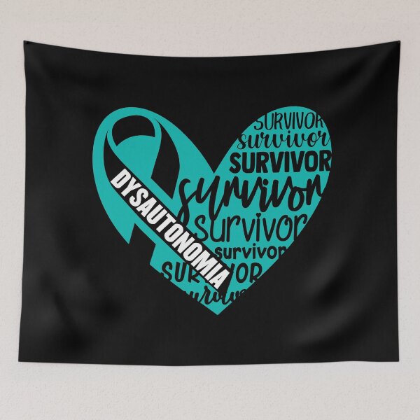 Item preview, Dysautonomia Survivor Heart - Turquoise Awareness Ribbon in October designed and sold by NotEnoughSpoons.