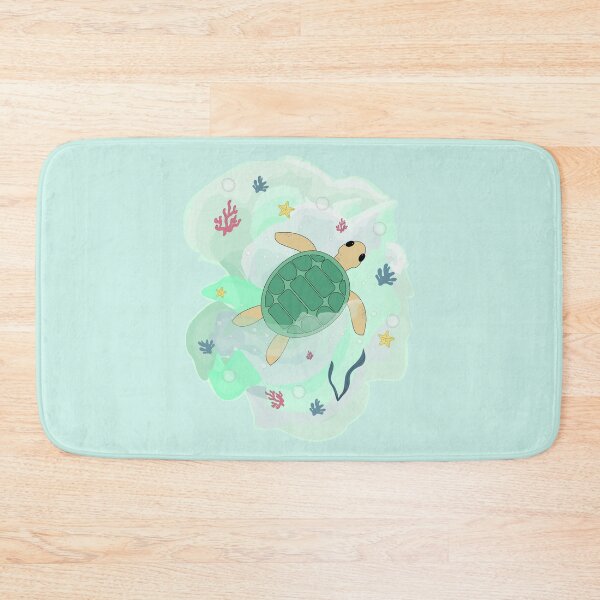 Item preview, Sea turtle surrounded by sea stars , sea plants and sea bubbles,  ocean Vibes, Ocean creatures, Sea life  designed and sold by SGS-.