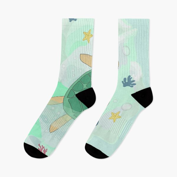 Item preview, Sea turtle surrounded by sea stars , sea plants and sea bubbles,  ocean Vibes, Ocean creatures, Sea life  designed and sold by SGS-.
