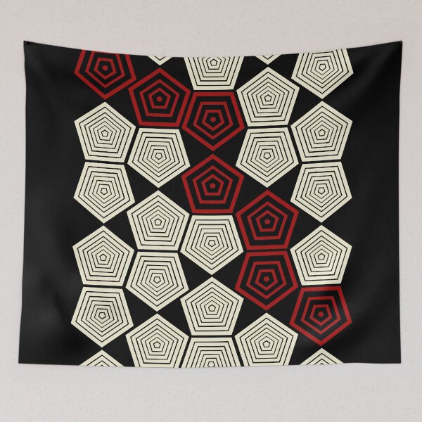 Item preview, Colour Pop Pentagons - Red & Cream designed and sold by LAEC-Shop.