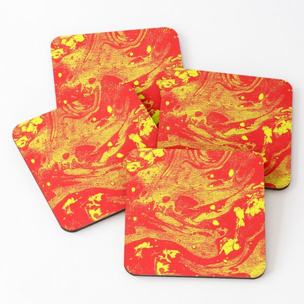 Item preview, Marble Inks on Canvas - Red and Yellow designed and sold by madtoyman.