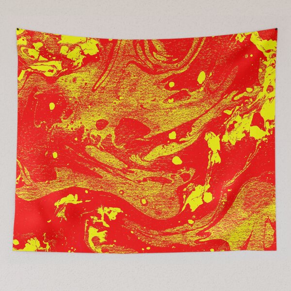 Item preview, Marble Inks on Canvas - Red and Yellow designed and sold by madtoyman.