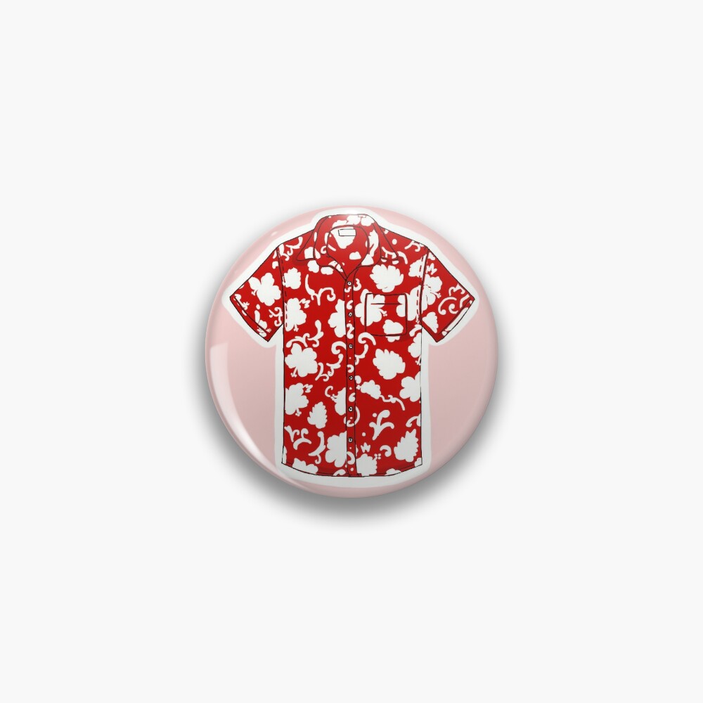 Red and White Hawaiian Shirt  Sticker for Sale by AlohaSurfShop