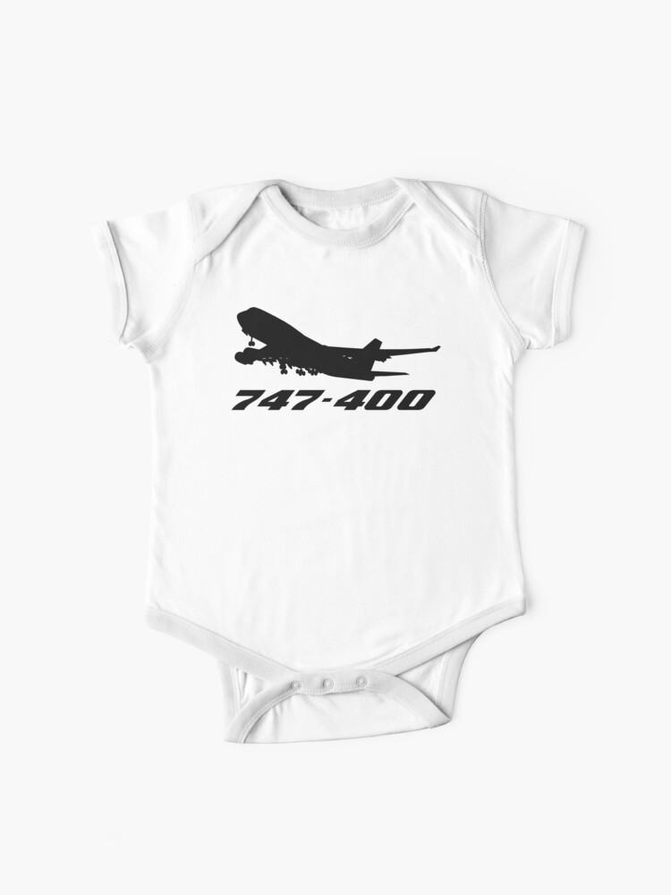 Boeing 747 400 Silhouette Baby One Piece By Avi8orgear Redbubble